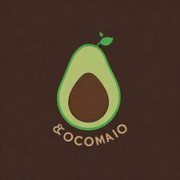 Design a circular logo with a chocolate brown background, featuring a stylized avocado half dipped in chocolate, emitting a subtle glow suggesting bliss. Include the text 'Chocomilo Avocado Bliss' in a combination of chocolate brown and avocado green colors.