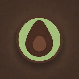 Design a circular logo with a chocolate brown background, featuring a stylized avocado half dipped in chocolate, emitting a subtle glow suggesting bliss. Include the text 'Chocomilo Avocado Bliss' in a combination of chocolate brown and avocado green colors.