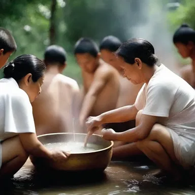 In their religious rituals, followers use a sacred purifier to cleanse their bodies and souls.