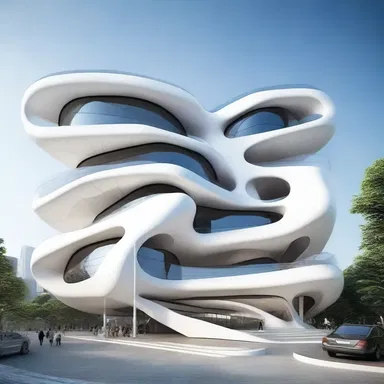 The futuristic building design incorporated elements inspired by the myoneural junction, creating a visually stimulating environment that symbolized the connection between technology and the human body.