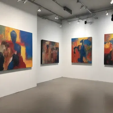 The artwork displayed at the gallery exhibition showcased a synergistic blend of different art forms, combining painting, sculpture, and digital media.