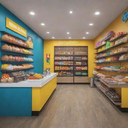 A street egg shop design with elements appealing to gym goers, featuring vibrant colors, protein sources, active lifestyle theme, and motivational quotes on fitness and health.