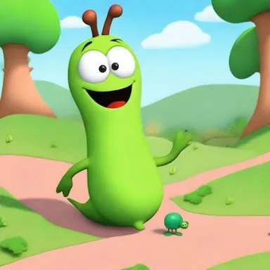 In the animated show, the inchworm character would stretch itself out to measure distances and help the other characters in their adventures.