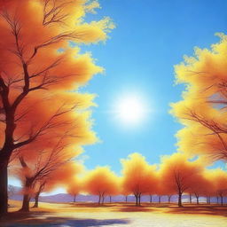 A digital art image depicting a hot, sunny day