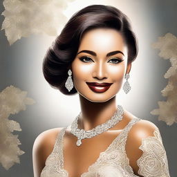 An elegant digital art image of a confident woman