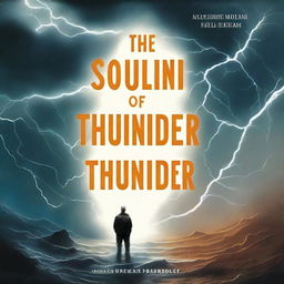 This is a high-quality digital art image of a book cover for the English version of the short story 'The Sound of Thunder' by Ray Bradbury