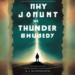 This is a high-quality digital art image of a book cover for the English version of the short story 'The Sound of Thunder' by Ray Bradbury