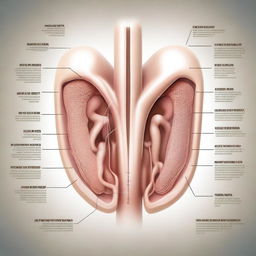 A highly detailed, medical illustration of the male reproductive system