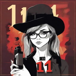 A high-quality digital art image displays a stylish girl wearing a hat and black glasses