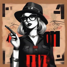 A high-quality digital art image displays a stylish girl wearing a hat and black glasses