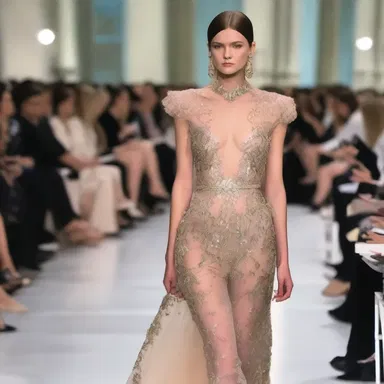 She attended the glamorous fashion show, but the sleepless night left her logy and unable to fully appreciate the designer's collection.