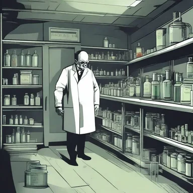 In the horror novel, the protagonist discovered an eerie laboratory filled with mysterious substances undergoing column chromatography.