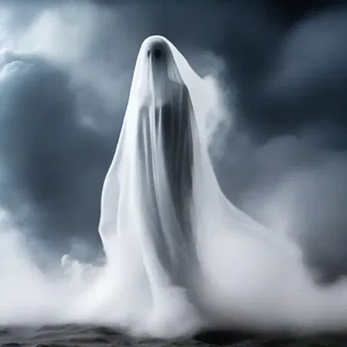 As the ghostly figure appeared in front of her, she felt a mixture of fear and exhilaration, being on cloud nine.