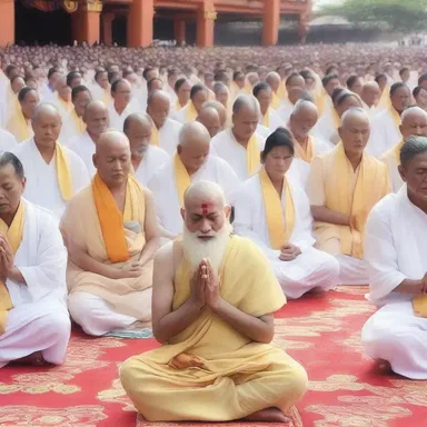 Attending the religious ceremony and witnessing the spiritual leader's profound speech, the devotees felt as if they were on cloud nine with enlightenment.