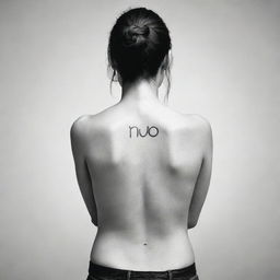 A realistic drawing of a human with the name 'Ino' stylishly designed on their back.