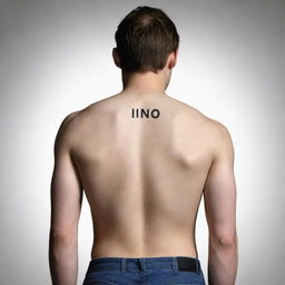 A realistic drawing of a human with the name 'Ino' stylishly designed on their back.