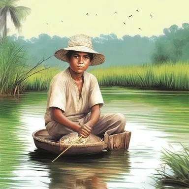 In the novel, the protagonist reminisces about his childhood spent fishing for sparling in the rivers of his village.