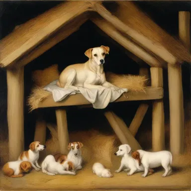 The painting depicted a dog in the manger, symbolizing the inhibiting forces in society that prevent the artists from freely expressing themselves.