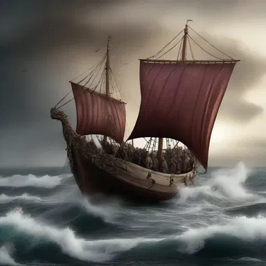 As the Viking ships sailed, the dragon heads on their bows wreathe through the rough waves, carrying fearsome warriors to distant lands.
