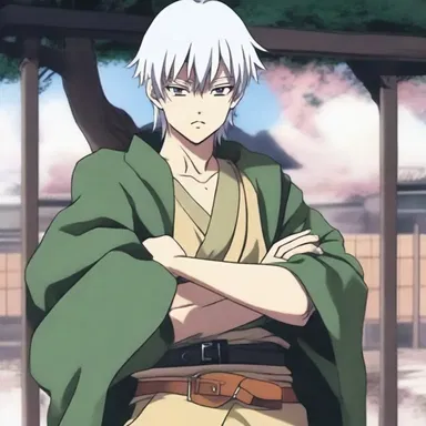 In the anime series, the main character resiles from his belief in pacifism and chooses to take up arms to protect his loved ones.