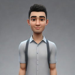 Create a unique avatar, representing an individual with neutral features, engaging facial expression and casual clothing in a cool and sleek style.