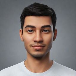 Create a unique avatar, representing an individual with neutral features, engaging facial expression and casual clothing in a cool and sleek style.