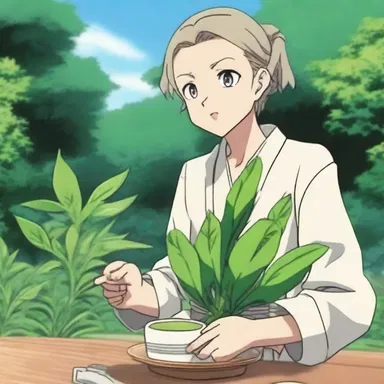 In the anime series, the character used a carminative herb to relieve their gas and discomfort.
