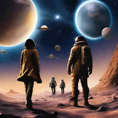 In the science fiction novel, the characters travel through space and time to explore new worlds.