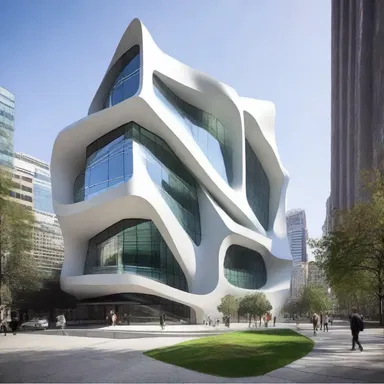 The innovative building design incorporated a dynamic cam stroke to create a sense of movement and fluidity.