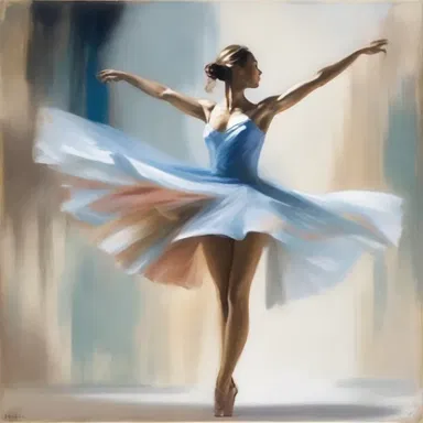 The painting depicted a dancer captured in mid-motion, frozen in an elegant cam stroke.
