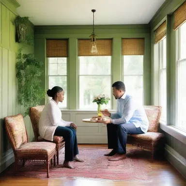 The couple found a cozy intermediate spot between their homes where they could meet for romantic dates.