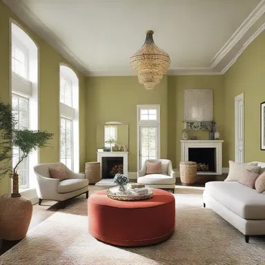 The designer used an intermediate color palette to create a harmonious and balanced interior space.