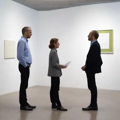 The curator intermediated between the artist and the gallery to negotiate the terms of the exhibition contract.