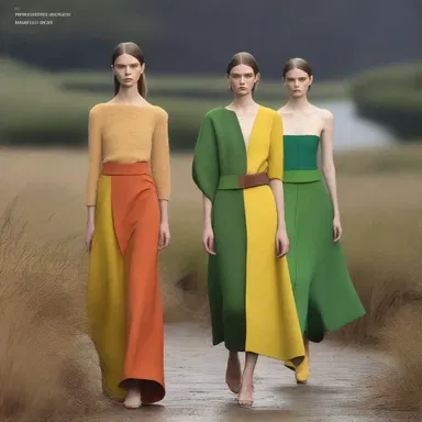 The designer showcased a collection inspired by the colors and textures of the lowland landscapes.