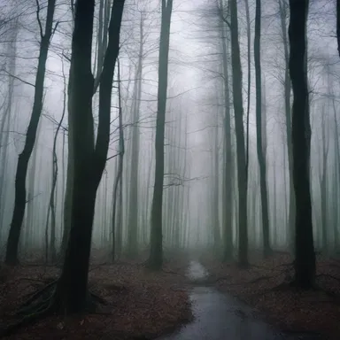 The horror movie took place in a creepy lowland surrounded by dense forests.
