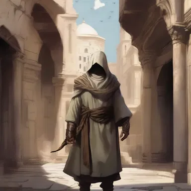 The protagonist, draped in a burnoose, ventured through the ancient city in search of hidden treasures.