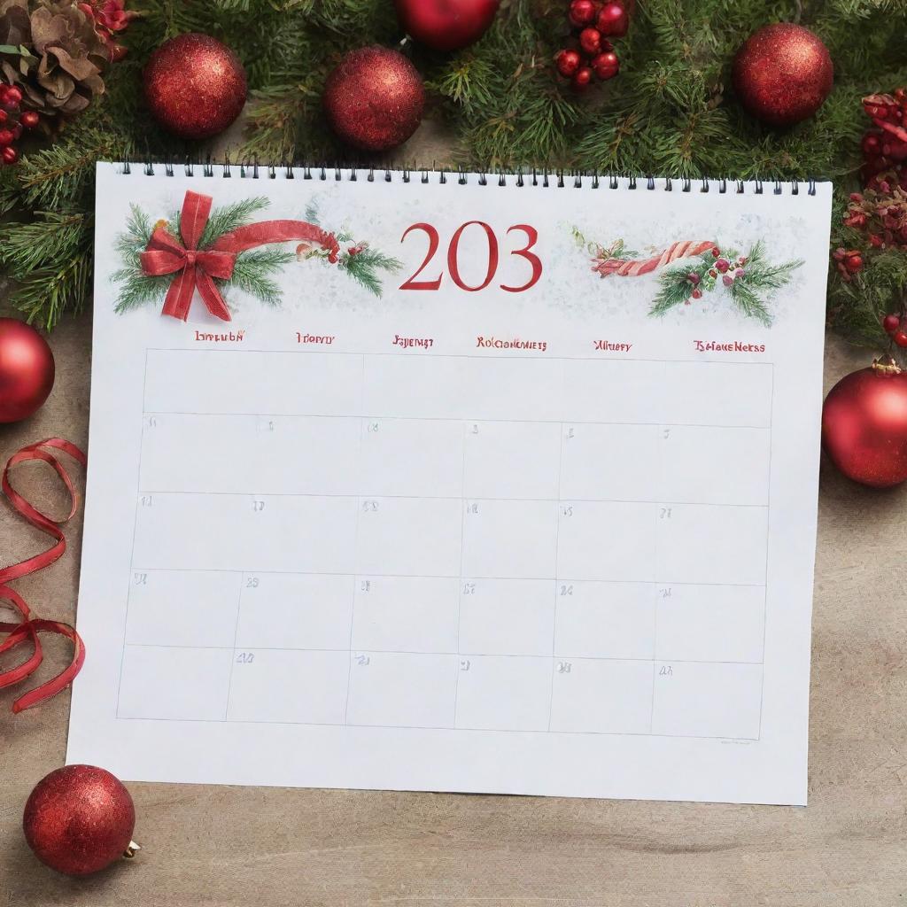 A vivid and festive calendar page turned to December 18, glistening with snowflakes and holiday decorations like baubles, candy canes, and mistletoe.