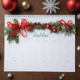 A vivid and festive calendar page turned to December 18, glistening with snowflakes and holiday decorations like baubles, candy canes, and mistletoe.