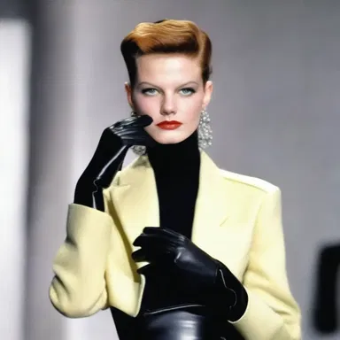 The fashion designer became known for their unique collection that featured models wearing tapper gloves as an accessory.