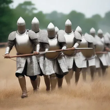 As the troops marched into battle, the sound of their clanking armor echoed throughout the battlefield, a familiar sound in many historical battles.