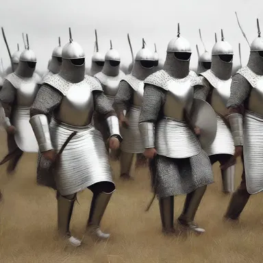 As the troops marched into battle, the sound of their clanking armor echoed throughout the battlefield, a familiar sound in many historical battles.