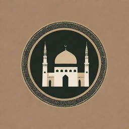 Design a logo for a pilgrimage agency called 'Berkah Cahaya Madinah'. Feature icons of the Ka'bah and Masjid Nabawi as central elements in a tasteful and respectful manner.