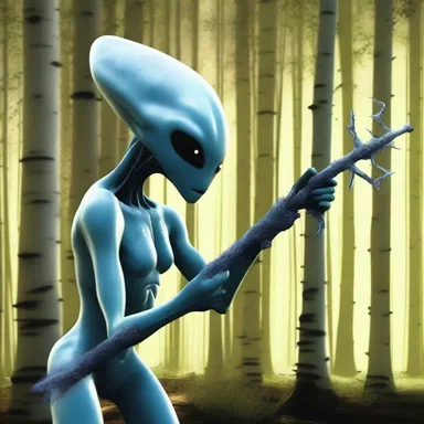 In a distant future, alien beings brandish birch rods as weapons of choice to control intergalactic rebels.
