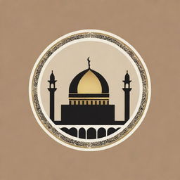 Design a logo for a pilgrimage agency called 'Berkah Cahaya Madinah'. Feature icons of the Ka'bah and Masjid Nabawi as central elements in a tasteful and respectful manner.