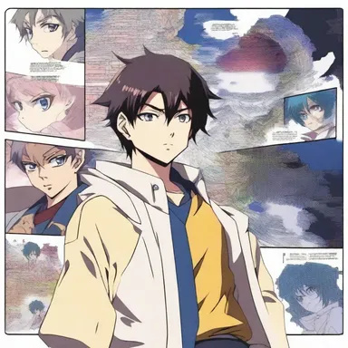 In the anime series, the main character can transpose himself to a different world.