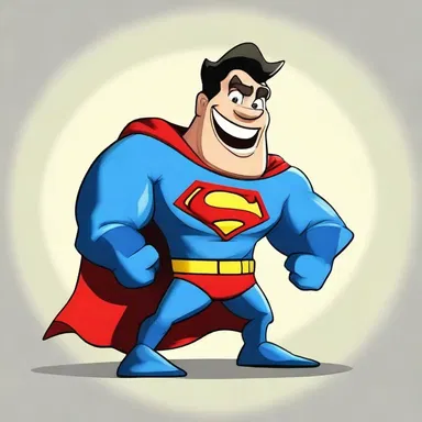 The cartoon character could easily transpose into different situations, instantly transforming from a superhero to a funny sidekick.