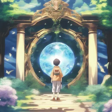 In the anime, the main character transposes to a fantasy world through a magical portal.