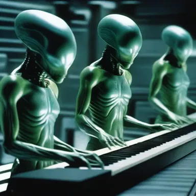 In the futuristic movie, the alien beings had the ability to transpose any melody into another key using their advanced technology.