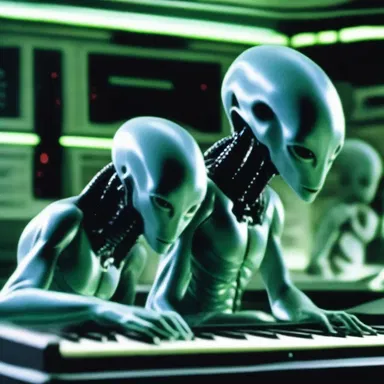In the futuristic movie, the alien beings had the ability to transpose any melody into another key using their advanced technology.