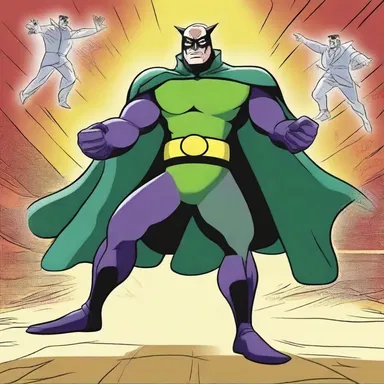 In the cartoon, the villain tries to transpose the hero's powers to gain his own abilities.